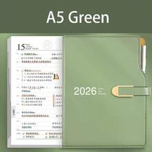 1 Stück 2026 Planungsbuch A5/A6 Terminplaner Kalenderbuch Tagesnotizblock (2026.01-2026.12)