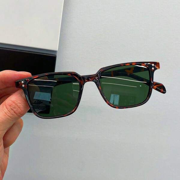 1pc Men's Classic Square Fashion Glasses, Suitable For Decoration, Driving, Travel, Beach, And Casual Wear