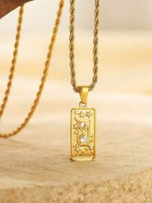 原创新款女王魔术师月亮项链无锈蚀不锈钢首饰 18K 镀金装饰