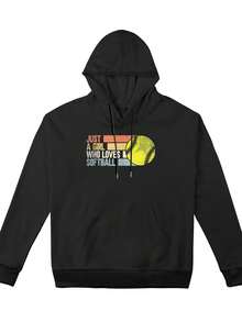 Women's Plus-Size Sweatshirt, Just A Girl Who Loves Softballcasual Style Sweatshirt, A Must-Have For Daily Travel, Suitable For All Seasons.