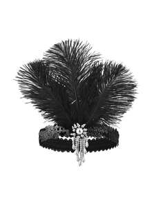 D EXCEED 1/5 Pcs 1920s Women's Artificial Feather Flapper Headband – For Roaring 1920s Themed Parties, Gatsby Galas, 1920s Themed Masquerade Balls, Costume Parties - Multicolor - View 22
