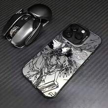 Funda de Teléfono Ángel de Arte Negro para Modelos de  16, 15, 14, 13, 12, 11 Pro Max, X, XR, XS Max, 8 y 16 Plus con Cubierta Trasera Mate 4C0C - Colores mixtos - Ver 6