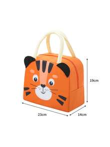 1 件儿童便携式手提包，可爱手提包，卡通大容量午餐袋，3D 图案保温袋，送礼的理想选择 - 彩色 - 查看 3