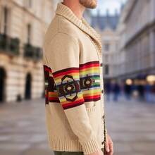 Men Sports Knit Tops - Khaki - View 3