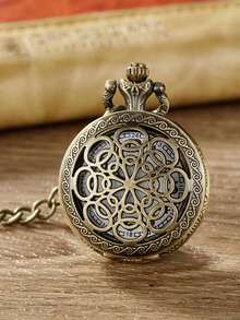 Vintage Hollow Tree Of Life Quartz Pocket Watch With Accessories
