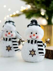 1 件圣诞装饰品雪人娃娃玩偶玩具娃娃摆件新年礼物圣诞树适用于橱窗场景/圣诞装饰/圣诞礼物等。