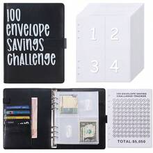 Pasta com 100 envelopes para desafio de economia de dinheiro, pasta com 100 envelopes para desafio de economia de dinheiro, livro de desafios de economia com cadeado, maneira fácil e divertida de economizar 5050 dólares, brindes e recompensas, volta às aulas, decoração de outono, decoração de outono, decorações de Natal, presentes de Natal, presentes de aniversário, presentes de feriado, presentes de formatura