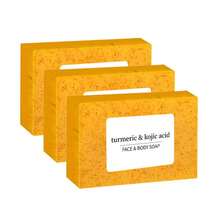 Turmeric Lemon Kojic Acid Soap,Suitable For Face, Bath And Facial Soap, Handmade Soap Cleanser,Exfoliating,Rich Foam Deeply Cleanses And Smoothens Skin