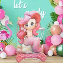 1 pezzo Palloncino in foil rosa a forma di sirena da 61 pollici, adatto per decorazioni di feste di compleanno, eventi a tema marino estivi, celebrazioni di festival per ricreare una fantasia da favola