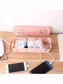 1 Stück Kabel Aufbewahrungsbox mit Deckel, Kabel Organizer mit hoher Kapazität, platzsparende Desktop Steckdosen Kabel Management Box zum Verstecken von Stromauslässen, für den täglichen Gebrauch, geeignet für Büro, Wohnzimmer, Zuhause Aufbewahrung und Organisation