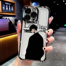 Nueva funda de teléfono Solos Leveling compatible con for  17, 16, 15, 14, 13, 12, 11 Pro Max, X, XR, XS Max, 8, 7 Plus, con un trasfondo suave transparente para protección contra caídas. - Negro - Ver 7