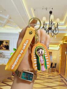 Jesus And Virgin Mary Portrait Silicone Keychain, Fashion Keychain Accessories, Motorcycle Accessories Or Lucky Keychain - A - View 9