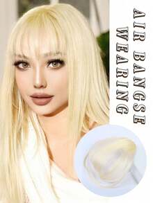 1pc Heat Resistant Straight Black 6 Inch Extra Short Synthetic Hairbangs With Sideburns - Black - View 17