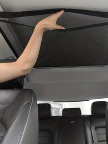 1 pieza Red de almacenamiento para techo de coche, bolsa organizadora de carga de doble capa ajustable, adecuada para camiones, campamentos, viajes por carretera, cochecitos