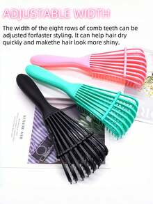 1 Pc Hair Detangler Brush For Afro/African Textured 3a To 4c Kinky, Wavy, Curly, Coily Hair: Gently Detangles Wet, Dry, Or Oiled Hair, Reduces Breakage & Exfoliates Scalp. For At-Home Or Salon Use By Men & Women With Natural, Thick, Long Textures For Beautiful Hair. - 彩色 - 查看 3