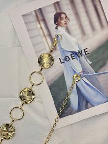 Circular Chain With Folded Effect - Modern Geometry Elevating The Art Of Contemporary Silhouette - Gold - View 4