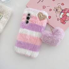 可爱毛绒心形手机壳适用于 16 Pro Max、11/12/13/14/15/16 Pro Max、Galaxy S25/S22/23/24+ UA04/A05/A14/A15/A24/A25/A34/A54S、OPPO、VIVO、Redmi 13C+、Redmi NOTE 14/13C/12/11 PRO、Enjoy/Honor 手机 - 紫色 - 查看 2