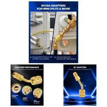 R410a Adapter, 516 Female To 14 Male Conditioner Hose Connectors R410a Refrigerant Split HVAC Recharging More, Set Of 4 Angled Adapters