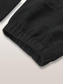 1pc 4-7 Years Old Young Boys' Solid Color Jogger Pants, Soft & Comfortable With Pockets, Classic Style Casual Trousers For All Seasons - Black - View 6