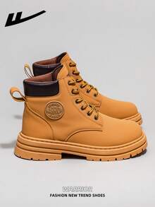 1 双 WARRIOR 女式前系带靴，高帮户外登山靴 - 0925黃色 - 查看 2