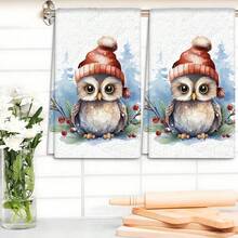 2/4 Piezas Juego, Paños de Cocina con Estampado de Búho en la Nieve, Navidad, Toallas Modernas de Microfibra Super Absorbentes para Cocinar y Hornear, Paños de Cocina Estampados, Toallas de Limpieza, Toallas de Mano, Toallas de Té, Ultra Suaves y Altamente Absorbentes, Gran Regalo para Vecinos, Madres, Amigos, Cumpleaños, Navidad, Decoración Navideña, Obsequio de Inauguración, Accesorios de Cocina, Decoración de Cocina, Artículos Esenciales Diarios - Multicolor - Ver 14