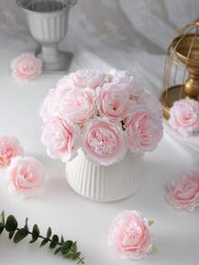 6/12/30pcs Artificial Peony Flower Wedding Party Decoration, Cake Decoration, Home Living Room Table Centerpiece, Fake Plants, Autumn Decoration, Room, Desk, Garden Decoration, Christmas Decoration, Room Decoration Supplies, Valentine's Day Gifts, Birthday Gifts, Graduation Gifts