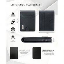 Cartera para Hombre de Piel con Tarjetero, Billetera Hombre con Proteccion RFID Antirrobo, Carteras para Caballero con Capacidad para 13 Tarjetas, Billetes y Ventana DNI, Regalos para Hombres - Negro + Cuero Saffiano - Ver 5