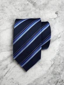 Luxury Men's Skinny Ties Polyester Silk Solid Polka Dot Striped Check Skinny Jacquard Groomsman Tie - 紫丁香色 - 查看 1