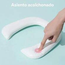 Asiento Entrenador para Inodoro Acolchonado con Escalera (Rosa/Blanco) - Gris - Ver 4