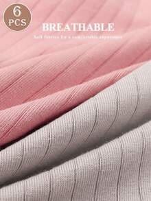 MIOTAN 6pcs Women's Cotton Underwear High Waist Comfortable And Soft Underpants