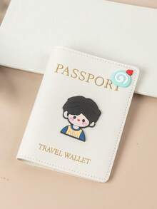 1pc Matte Finish Pu Material Travel Passport Cover With World Map & Letter Print And Fixed Design Passport Holder Passport Case Passport Wallet Passport Bag For Holiday For Vacation Passport Pouch For Flight For Back To School For Men And Women Travel Essentials Travel Accessories - Multicolor - View 4