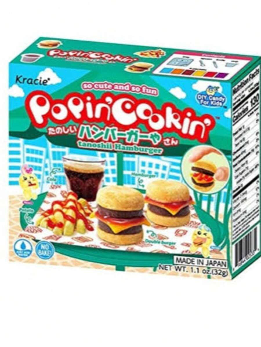 Kracie Popin Cookin Kit hamburguesa DIY hazlo tu mismo, juguete educativo, set creativo de cocina japonesa, kit para preparar dulces, actividades familiares, regalo divertido - Verde Oscuro - Ver 1