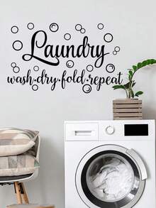Laundry Room Wall Decor Laundry Decals Sign Bubble Stickers Lettering Vinyl Art Decor Room Decor Wall Stickers Wall Sticker Home Decor - Multicolor - View 1