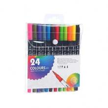 Kit 12/24/36/48/60/80/100/120 Cores Caneta 2 em 1 Brush Lettering e Ponta Fina Dual Pen Canetinha Colorir Desenho Moby - 80 núcleos - Visão 9