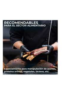 Guantes de nitrilo vinilo negro libre de látex 100 piezas: paquete de guantes desechables sin látex, resistentes a químicos y punzadas, uso sanitario e industrial. - Negro - Ver 9