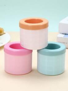 1 قالب ثلج أسطواني ثلاثي الأبعاد من السيليكون الوردي المحمول، صانع مكعبات الثلج السهل الإخراج، مع أنماط متعددة (عشوائية) - متعدد الألوان - مشاهدة 9