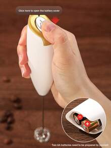 خلاط وفرّاد الحليب الكهربائي الجديد - فرّاد حليب يدوي من الفولاذ المقاوم للصدأ، مناسب للقهوة والكابتشينو والشوكولاتة الساخنة والماتشا - يعمل بالبطاريات (بطاريتان AA غير مشمولتان) - تصميم مدمج وأرجونومي