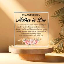 2D płaski 1 szt. Przemyślany prezent dla teściowej: Dziękujemy za Twój ciepły uśmiech i wsparcie - prezent na urodziny, Dzień Matki, Święto Dziękczynienia, odpowiedni dla mamy, kobiet - do domu, biura, na imprezę - nie wymaga prądu, lekki i łatwy do czyszczenia - nostalgiczna pamiątka, klasyczny design, trwały materiał, dekoracyjna ozdoba