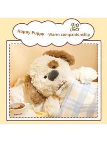 Gillinini 33cm/12.99in Cute Cartoon Spotted Dog Plush Pillow Case, Comfort Sleep Toy Decor, Holiday Gift - White - View 6