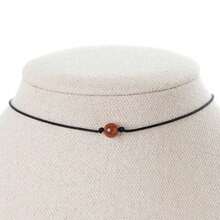 1件红玛瑙项链，手工黑绳项链，单石项链，红玛瑙饰品，疗愈水晶，创意，勇气 - 紅色 - 查看 4