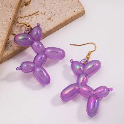 1 pieza Accesorio de clip de oreja de perro caniche con globo de animal de dibujos animados personalizado, elegante, lindo y casual