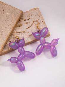 1 件时尚可爱休闲个性化创意卡通动物气球贵宾犬耳夹配件 - 氣球小狗2 - 查看 5