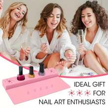 5-Flaschen Nagellackhalter, Silikon Material mit Fingerführung und Kippschutz-Design, rutschfester Boden, geruchlos - perfektes Geschenk für Frauen, Maniküre-Profis, Anfänger (3 Farben), Maniküre-Zubehör, hochwertiges Material