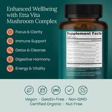 USDA Organic Lions Mane Supplement Capsules With Ashwagandha, Chaga, Reishi, Cordyceps, Turkey Tail (18,600mg_serv) 10x Adaptogenic Mushroom Complex As Focus Supplement - Energy, Immunity &Amp; Nootropic - Tên hương vịC - Xem 6