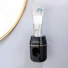 Automatic Toothpaste Dispenser, Wall Mount Toothpaste Squeezer Set, No-Drill Bathroom Toothbrush Holder Home Bathroom Decor Summer - Black - View 6