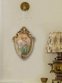 1pc European Classical Style Gold Patterned Asymmetrical Mirror Decoration Photo Frames, Can Be Hung Or Placed On Table As Home Wall Or Vanity Mirror Decoration Best Gifts Birthday Graduation