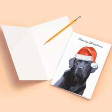 [Black Festive Holiday Design] Charming Black Labrador Christmas Card - Perfect For Family & Friends, Festive Holiday Design, Ideal Gift For Pet Lovers