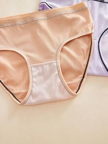 8pcs/Pack Cute Girl Bow & Striped Cotton Panties, Soft Breathable Basic Style Suitable For Students & Teenagers