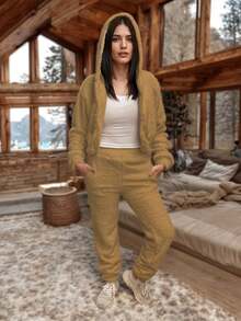 Women Two-Piece Outfits, Tall Women - Coklat muda - View 2