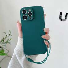 1 件纯色硅胶液体手机壳带挂绳，适用于三星 11/12/13/14/15/16 Pro Max、三星 S22/23/24/25+ Ultra、A04/A05/A14/A15/A24/A25/A34/A54、SA56/A36/A26
